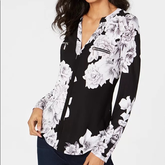 INC International Concepts Tops - NWT INC Long-Sleeve Zip Pocket Shirt